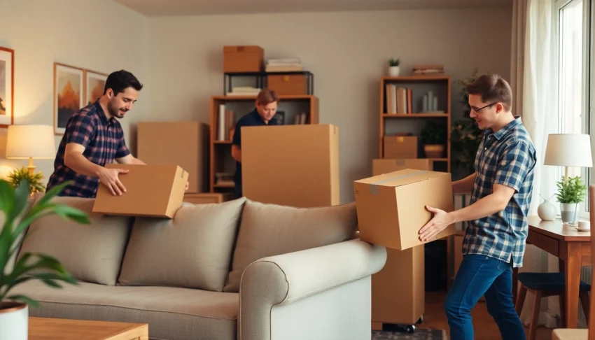 Efficient packing for a seamless Umzug Fürth experience with professional movers in action.