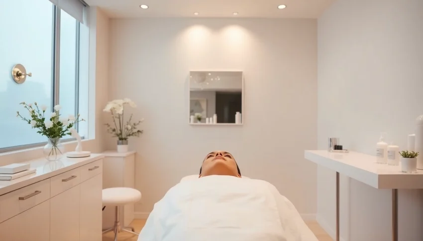 Administering a Fett-weg Spritze for effective fat reduction in a serene clinic environment.