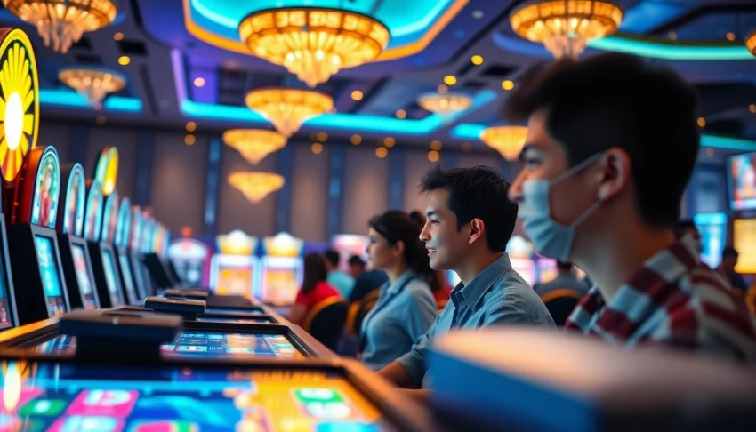 Experience the excitement of online casino Singapore with players engaging in thrilling digital games.