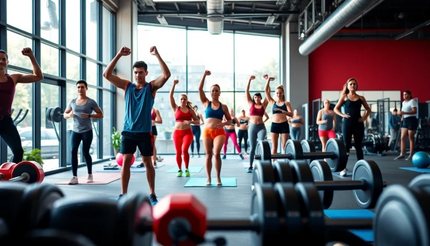 Experience the best gym near me with fitness enthusiasts working out in a vibrant, modern setting.