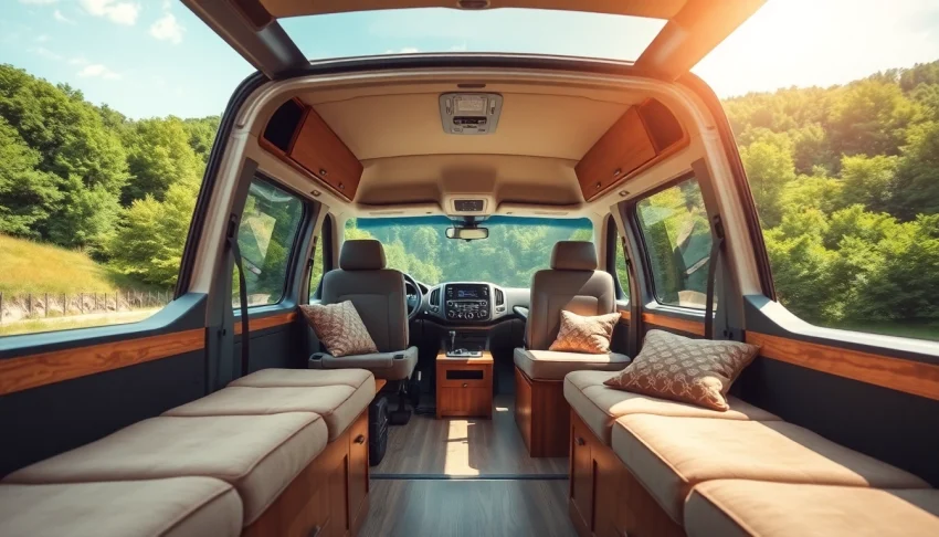 A perfect Van set in a serene natural environment, radiating relaxation and adventure.