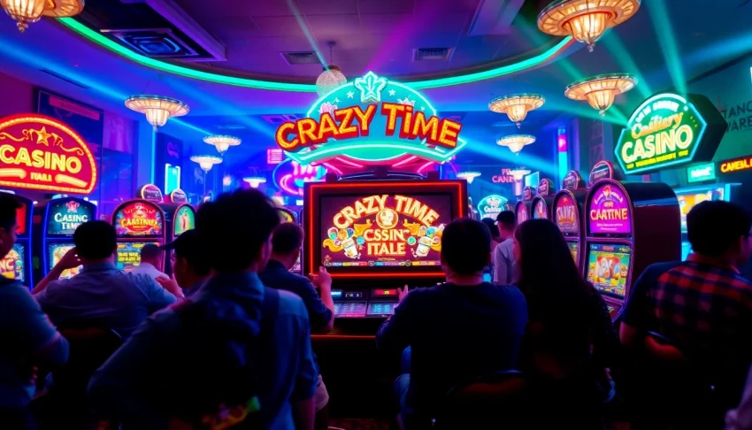 Experience Crazy Time Italia live with an interactive game show ambiance and vibrant graphics.