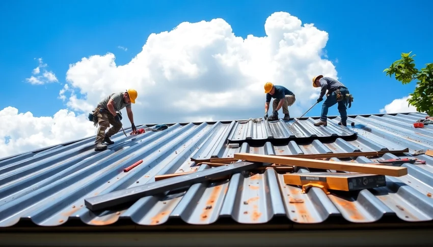 Enhance your property with professional metal roofing installation Austin services shown in action.