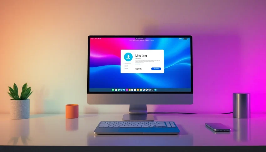 Download the line電腦版官方下載 software with a vibrant interface displayed on a modern computer.