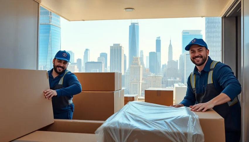 Movers packing and loading belongings in NYC for Cheap movers nyc service.