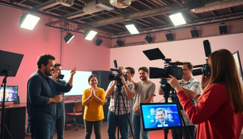 4BFILM team in action, showcasing their expertise as a leading 영상업체 in video production with dynamic filming processes.