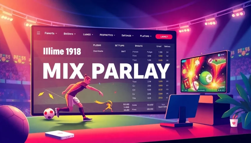 Discover players engaging in mix parlay betting on a lively online sports platform filled with unique elements.