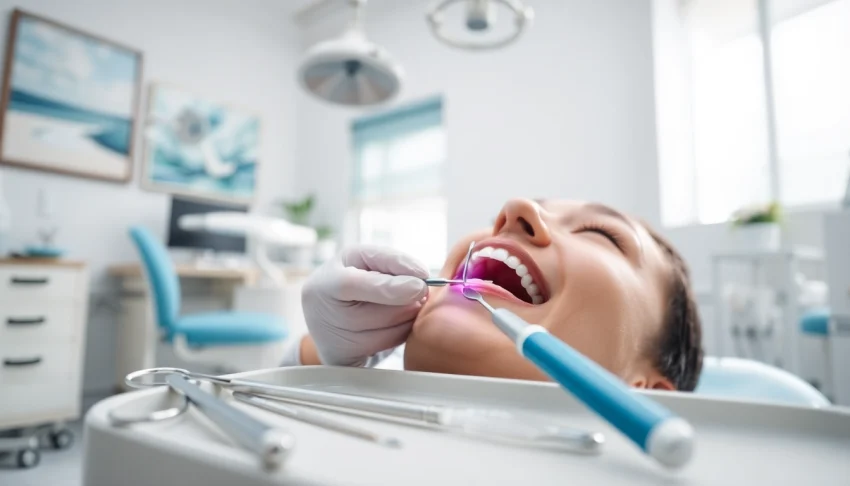 Dental fillings and restorative work process in a professional setting.