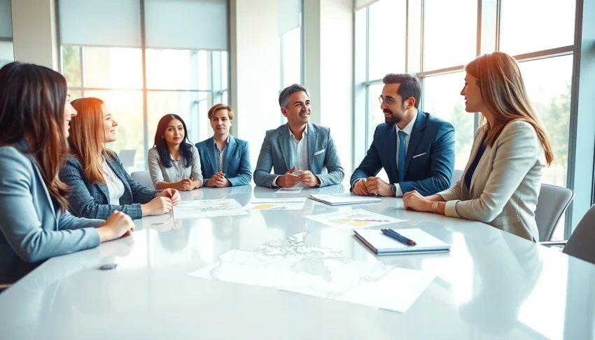 Consultant guiding clients on Canada immigration pathways in a modern office.