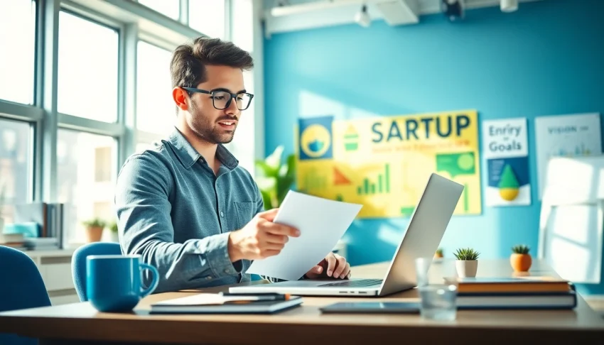Capture of an entrepreneur working to launch a successful startup in an inspiring office.