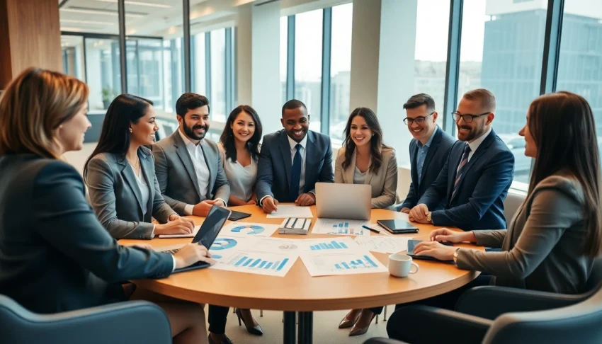 Group collaboration on Employee Retention Credits strategies in a modern office setting.