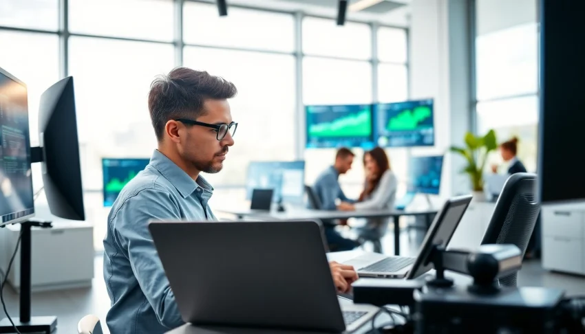 Enhance your understanding of Remote IT Support Markham with a focused technician in a modern office.