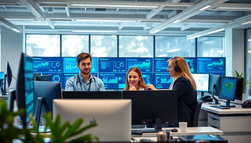Enhancing managed it support with a collaborative team in a modern workspace.