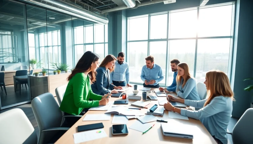 Enhancing edmonton social media marketing through effective teamwork in a professional office setting.