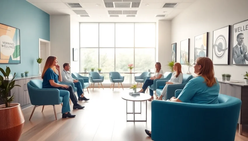 Weight loss management clinic with professional staff assisting clients in a welcoming environment.