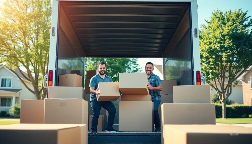 Bennettsmoving team efficiently loading boxes into a moving truck, highlighting a seamless relocation experience.