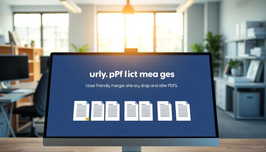 Merge PDF files easily with the online tool in a professional workspace setting.
