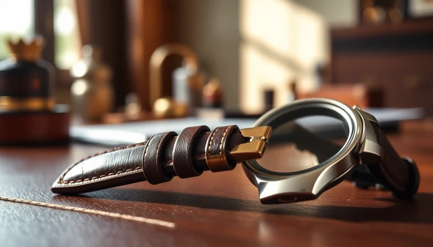 Enhance your style with a premium watch band beautifully displayed in an elegant setting.