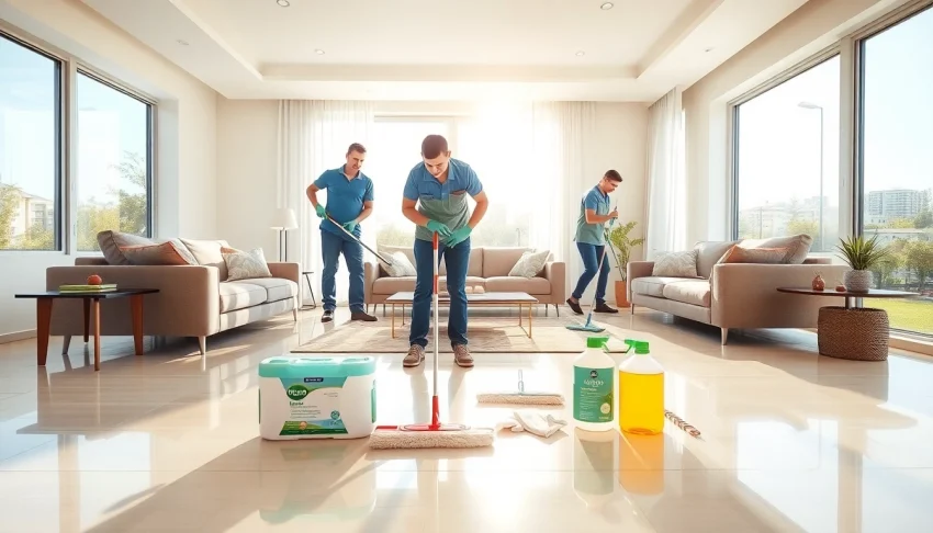 Achieving bond cleaning with professional tools and a sparkling clean living room atmosphere.