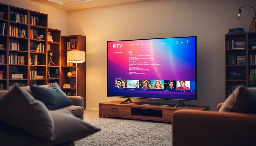 Visualiser le code IPTV sur un téléviseur élégant dans un cadre moderne.