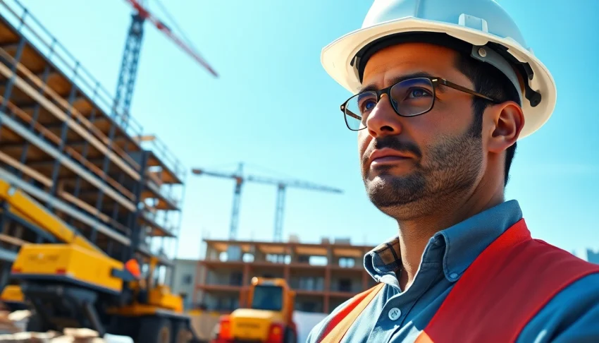 New Jersey Commercial General Contractor overseeing a construction site with active machinery and progress.