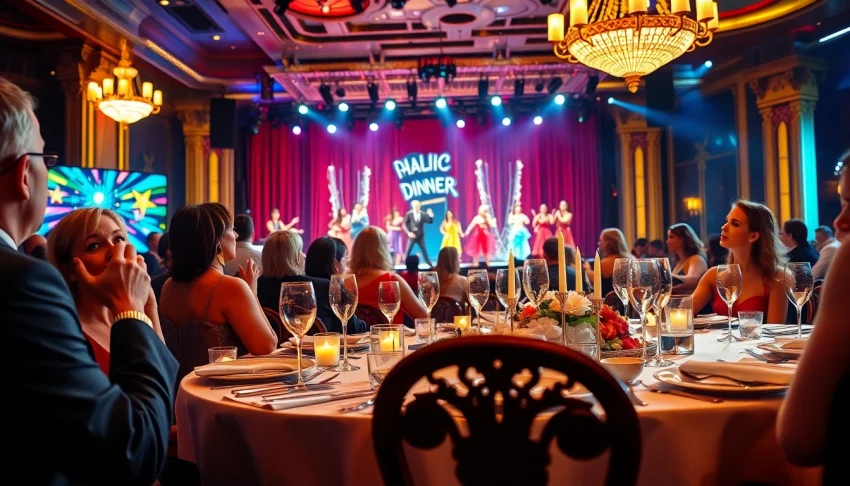 Enjoying dinner shows in las vegas with sumptuous meals and lively performances.