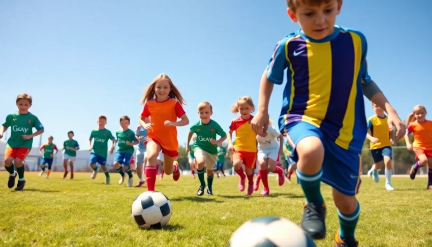Kids Football Kits showcased by diverse kids playing and enjoying the game.