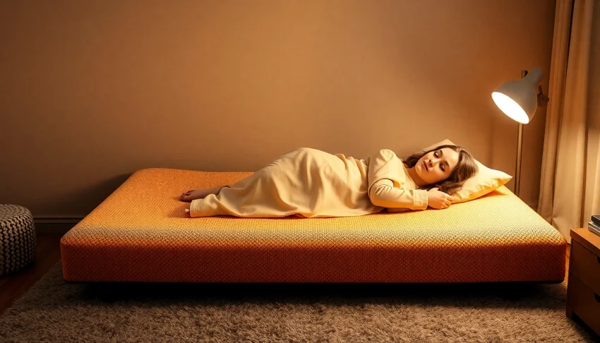 Materasso per chi dorme sul fianco con design ergonomico e tessuto morbido, ideale per un sonno riposante.