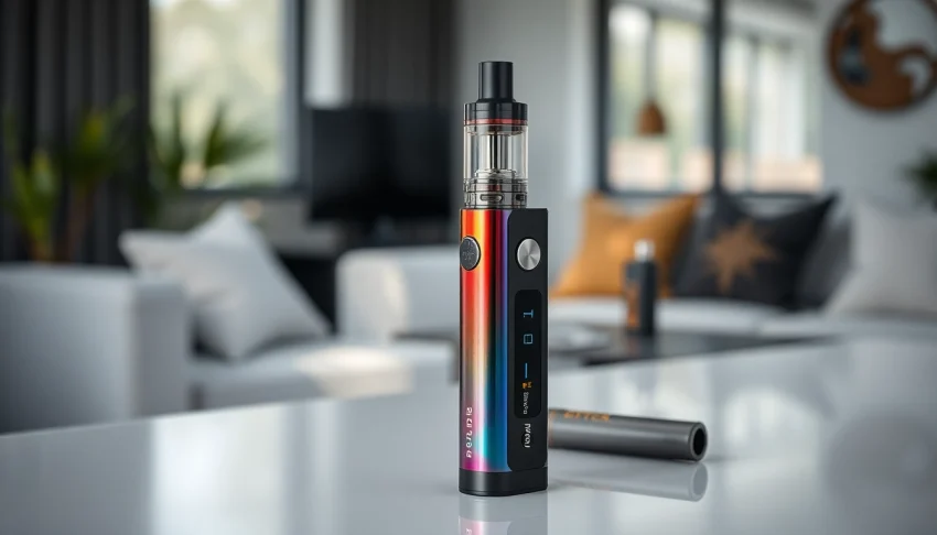 Showcasing the FIFTY BAR 20K vape pen with its sleek design in a modern setting.