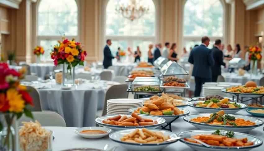 Promote catering for charity events Hamilton Ontario with a vibrant dining setup highlighting community connections.