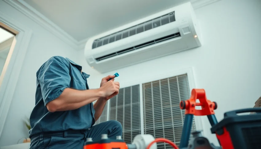Professional technician conducting ac repair glendale az in a residential setting with tools and equipment.