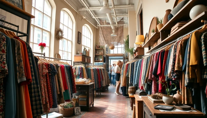 Shopping experience at a vintage shop Copenhagen filled with unique apparel and accessories.