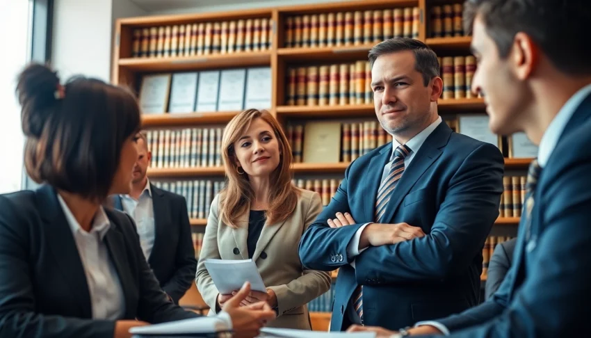 Consulting Maryland Workers Comp Lawyers assisting a client in a professional office.