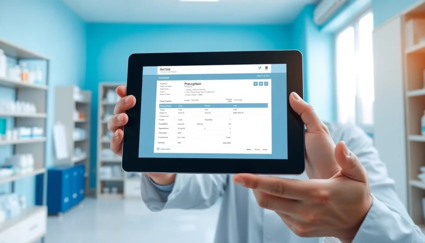 Integrating electronic prescribing systems in modern healthcare with doctors using tablets in clinics.